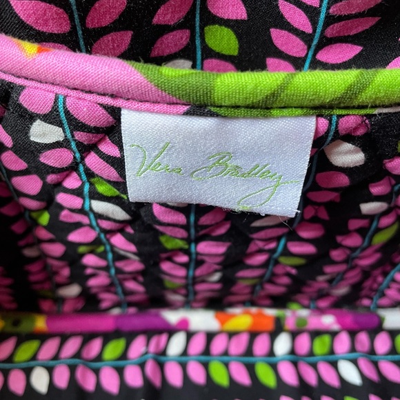 Vera Bradley Vintage Tote Shoulder Bag Purse Ext. Pocket 6 Interior slip pockets - Picture 5 of 7